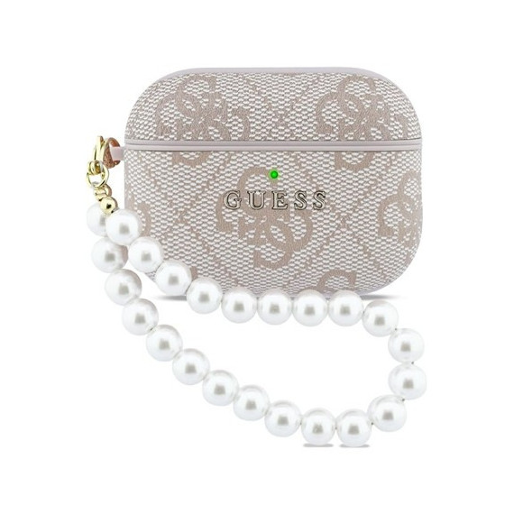 GUESS Funda Para Airpods Pro 3 Rosa Con Perlas