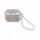 GUESS Funda Para Airpods Pro 3 Rosa Con Perlas