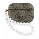 GUESS Funda Para Airpods Pro 3 Marron Con Perlas