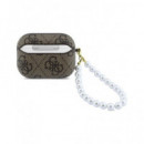 GUESS Funda Para Airpods Pro 3 Marron Con Perlas