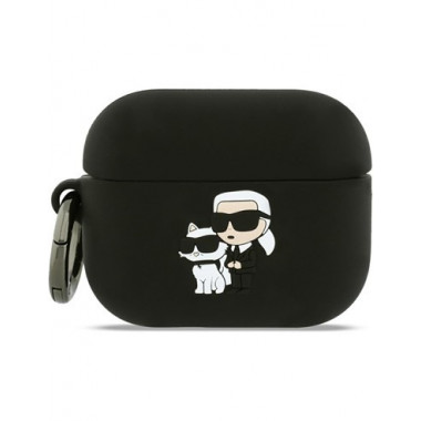 KARL LAGERFELD Funda Para Airpods Pro 3 Logo Karl y Gato Negro