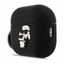 KARL LAGERFELD Funda Para Airpods Pro 3 Logo Karl y Gato Negro