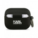 KARL LAGERFELD Funda Para Airpods Pro 3 Logo Karl y Gato Negro