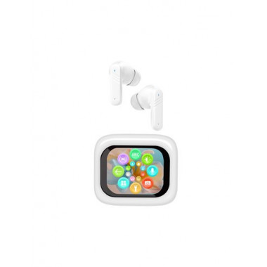 TREVI Auricular Bluetooth Con Pantalla y Base Cargadora Con Traductor IA EAR100AID Blanco