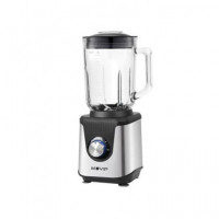 MUVIP Batidora de Vaso Cristal MV0652 1800W 1.8L con Pica Hielo Acero Inoxidable