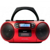 Radio Cassette Portátil con Cd, BLUETOOTH y USB AIWA BBTC-550RD Rojo