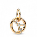 PANDORA Charm Colgante con un Recubrimiento en Oro de Zodiaco Cáncer 762708C01