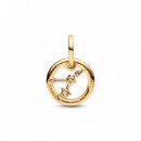 PANDORA Charm Colgante con un Recubrimiento en Oro de Zodiaco Cáncer 762708C01