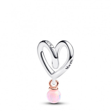 PANDORA Charm Coraz&oacute;n Envuelto en Dos Tonos ​ 783242C01