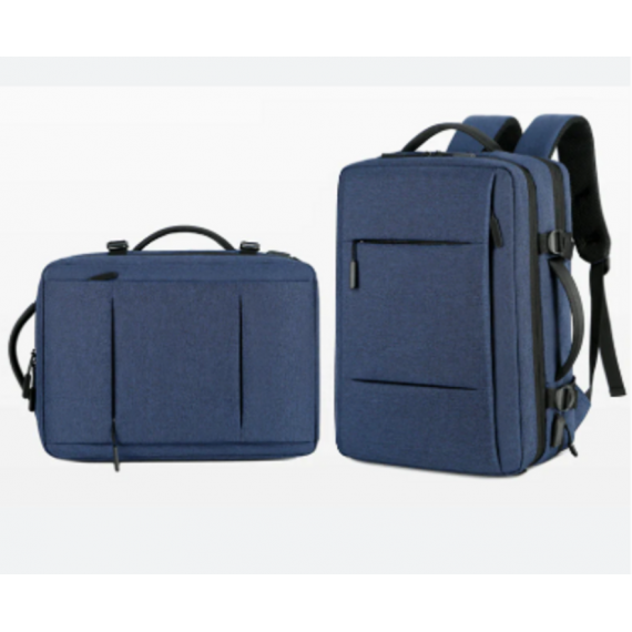 Mochila de Viaje Cabina Nylon Azul con Gran Capacidad y Puerto USB para Portátil 15.6"