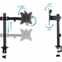Soporte de Mesa Dual TOOQ para Monitor/tv 17-27" Negro