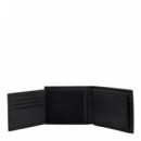 Cartera de Piel con Logo Apilado Rojo  HUGO BOSS