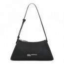 BOLSO DE HOMBRO PEQUEÑO CON EL LOGOTIPO METÁLICO