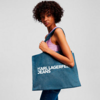 BOLSO SHOPPER DE TEJIDO VAQUERO CON LOGOTIPO