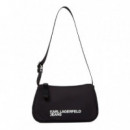 Bolso de hombro de nailon con logotipo