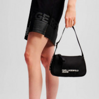 Bolso de hombro de nailon con logotipo