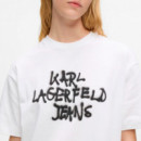 Vestido camiseta con estampado de grafiti