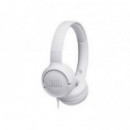 Auriculares JBL Tune 500 Circumaurales Plegables con Micrófono Integrado 3.5mm Blancos (JBLT500WHT)