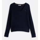 TOMMY HILFIGER - CO CABLE FINE GG V-NK LS SWT - C1G - F|WW0WW44987/C1G