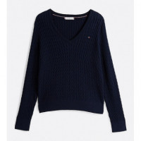 TOMMY HILFIGER - CO CABLE FINE GG V-NK LS SWT - C1G - F|WW0WW44987/C1G