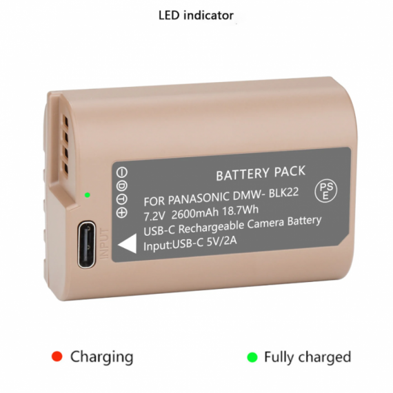 Batería ULTRAPIX TDMWBLK22 de 2600MAH con Cable y Puerto Usb-c de Carga