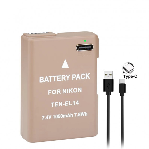 Batería ULTRAPIX TEN-EL14 de 1050MAH con Cable y Puerto Usb-c de Carga