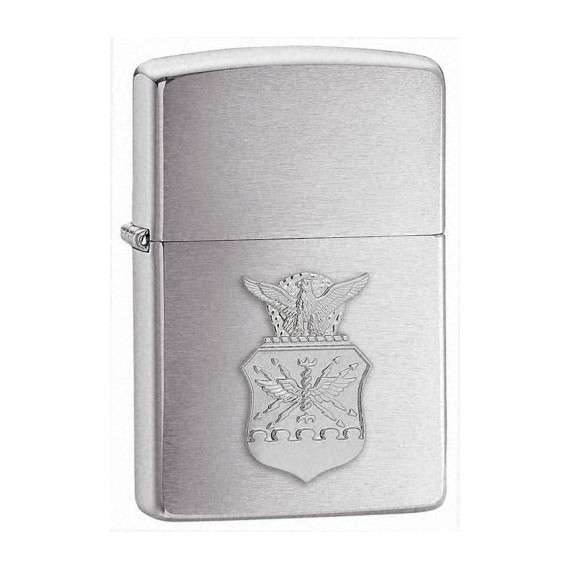 Zippo Mechero acero con escudo de la Fuerza Aérea