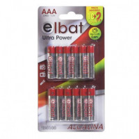 Pilas Alkalinas Elbat Aaa LR03 Pack 10+2 Und.