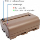 Batería Ultrapix TNP-FM500 de 2400mAh con puerto y cable carga USB-C