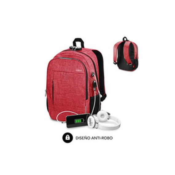 SUBBLIM Mochila Urban Lock Backpack 16 Red