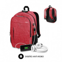 SUBBLIM Mochila Urban Lock Backpack 16 Red