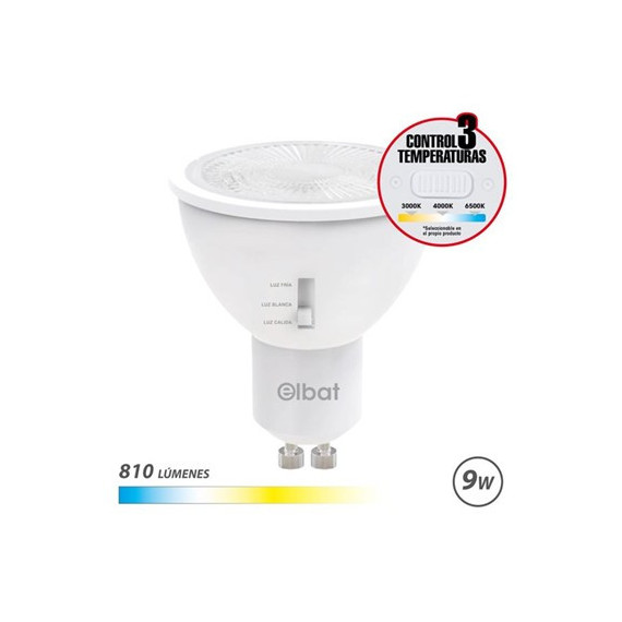 ELBAT Bombilla Led EB0278 9W 810LM 3 Modos Luz Calida/luz Blanca/ Luz Fria