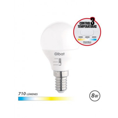 ELBAT Bombilla Led E14 EB0581 710LM 3 Modos Luz Calida/luz Fria/ Luz Blanca