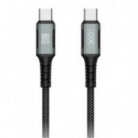 Cable de Datos 60W Tipo C a Tipo C NBQ267 Negro XO