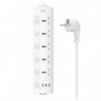 Regleta 6 Tomas 5AC + USB a + USB C con Interruptor Independiente XO