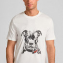 Camiseta de Punto de Algodón con Ilustración de Perro  HUGO BOSS