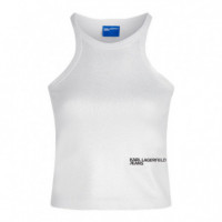 Camiseta de Canalé con Acabado Encerado  KARL LAGERFELD JEANS