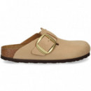 ZUECO HEBILLA BIG NOBUCK BEIGE