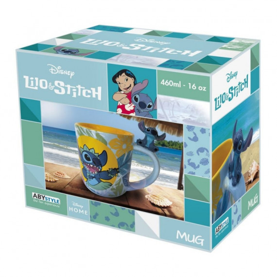 Taza Stitch Hawaiano con Asa 3D Disney 460 Ml  ABY STILE