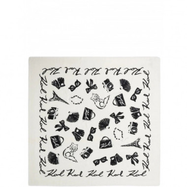 KARL LAGERFELD - K/monogram Jkrd Bl/wh Scarf - 101 - B1W33086/101
