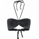 KARL LAGERFELD - Signature Lurex Halter Bandeau - 919 - B1W46014/919