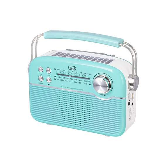 TREVI Radio Retro con Panel Solar/ Radio/usb/aux/bt un Ra 7F50 Bt Verde