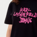 Vestido Camiseta con Estampado de Grafiti  KARL LAGERFELD JEANS