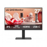 Monitor LG 27" IPS QHD Pivot, Regulable, Usb-c Dc (27BA65QB-B)