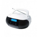 SUNSTECH Radio CD Portatil CRUSM400 Usb, Aux In, MP3 Blanco