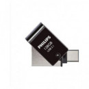 PHILIPS Pendrive 2 en 1 Tipo A/ Tipo C 128GB para Android/pc/y Mac Ordenadores