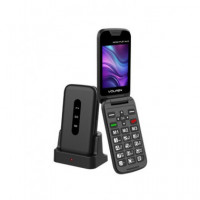 VOLFEN Telefono Movil NEXO Flip MAX Negro Dual Sim,Camara,Radio Fm, Linterna, Base Cargadora