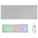 MARS GAMING Pack Mcpxwes Blanco Teclado H-mech/ Raton Optico/ Alfombrilla - Blanco