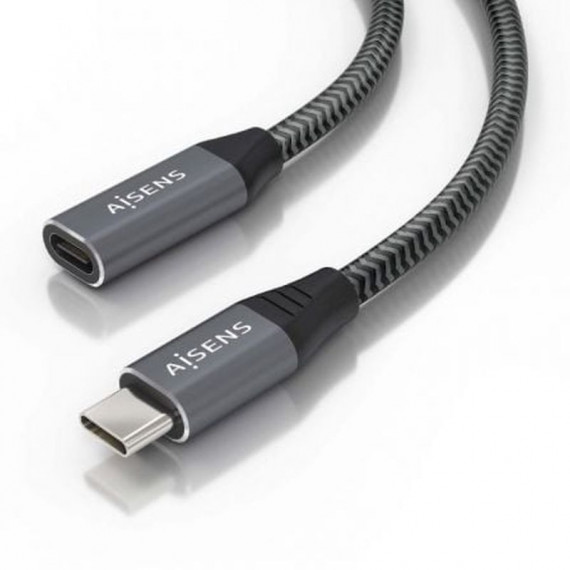 AISENS Cable Alargador Usb-c Macho - Hembra 2M Gris