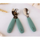 Kiokid Cubiertos Acero Inox Silicona 3UD Ref 4165 / 4166  KIOKIDS